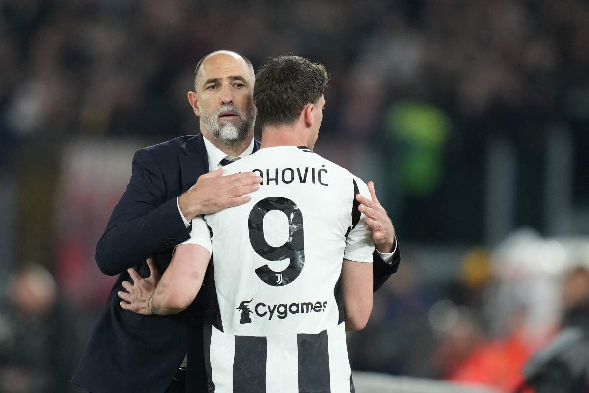 Igor Tudor e Dusan Vlahovic in campo
