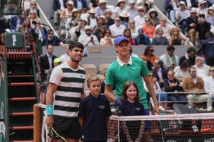 Alcaraz e Sinner prima della finale del Roland Garros
