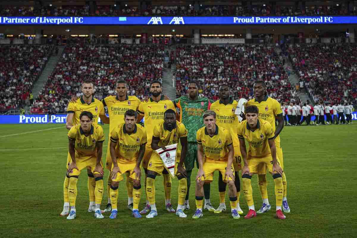 Giocatori Milan in campo