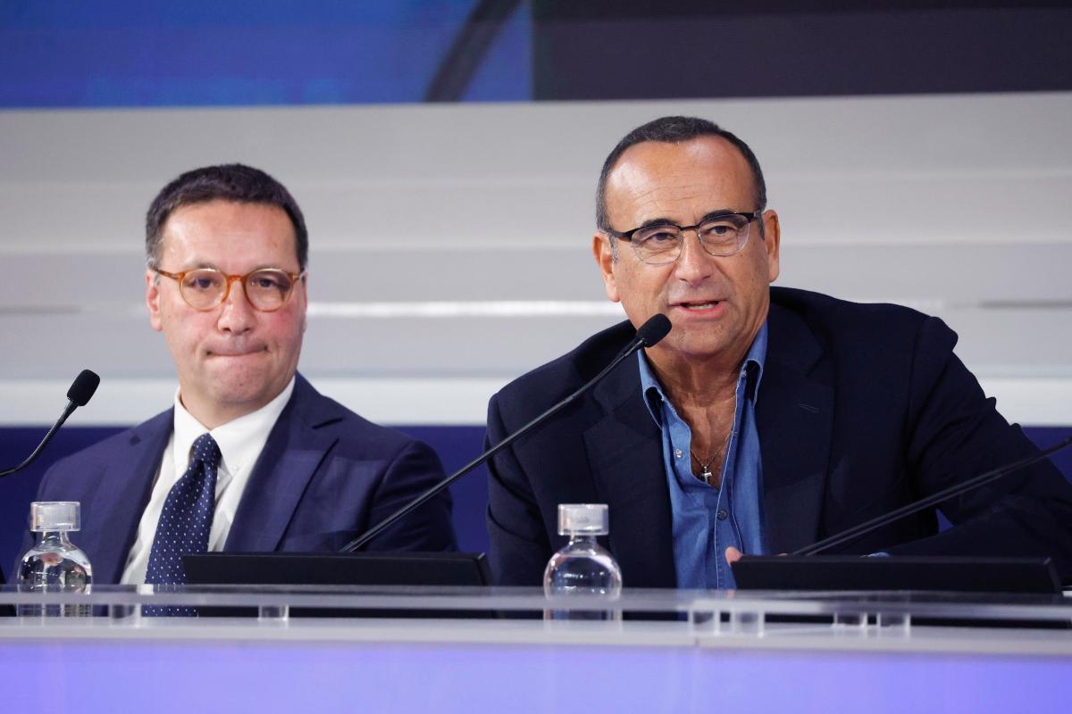 Marcello Ciannamea e Carlo Conti osservano