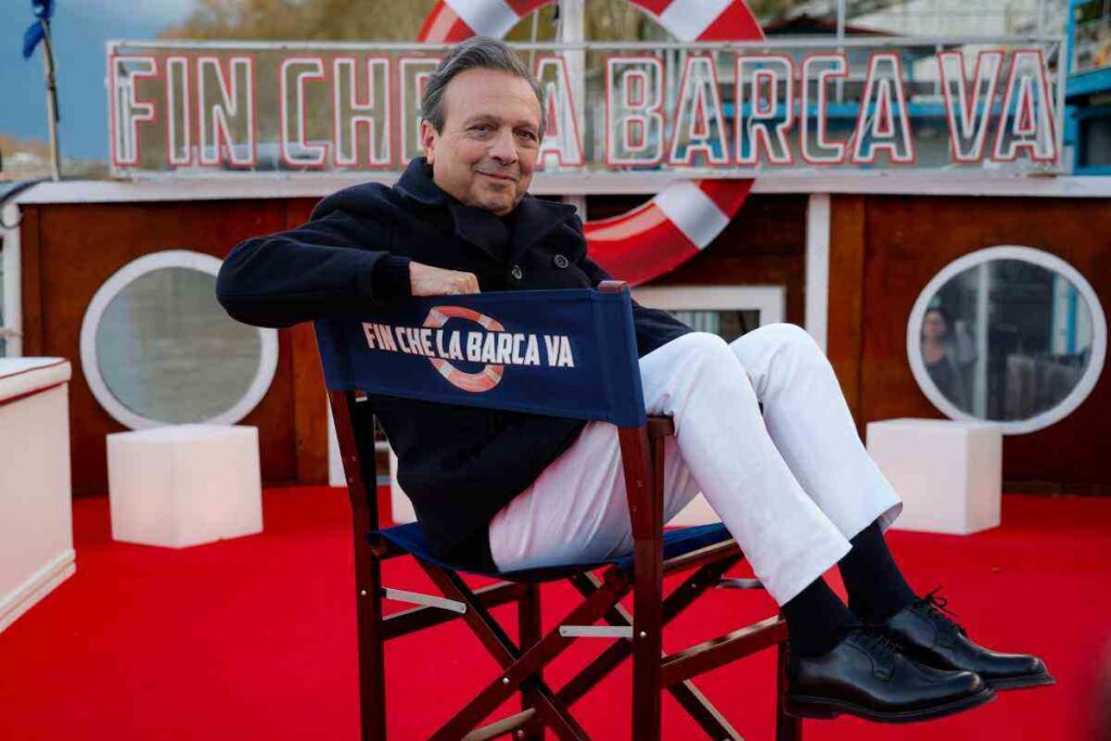 Piero Chiambretti sul set di Fin che la barca va