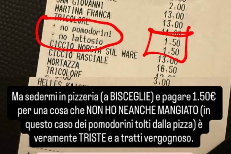 Lo scontrino di Elena Di Liddo